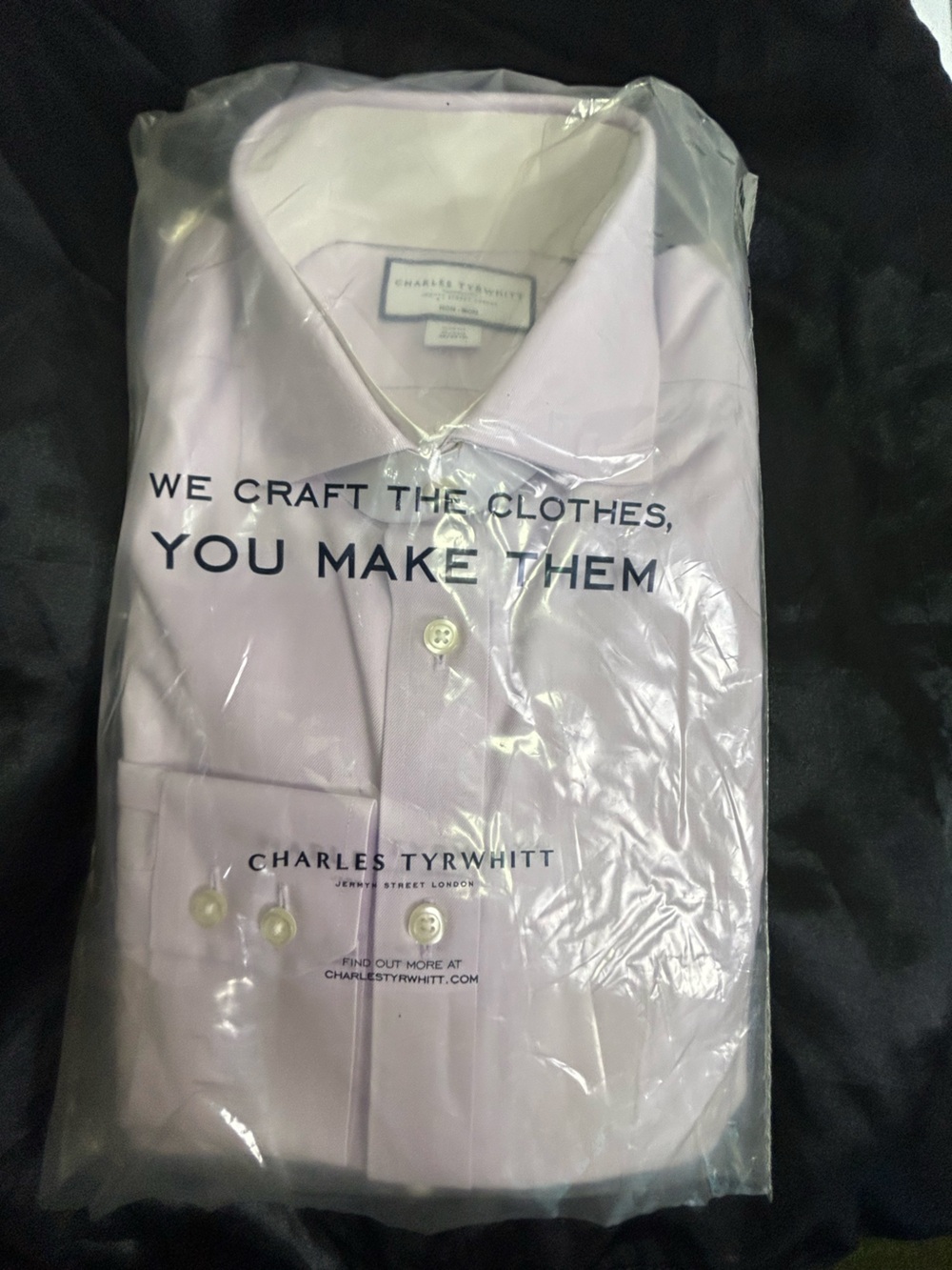 Charles Tyrwhitt Lilac Purple Cutaway Collar Non-Iron Shirt- Slim Fit